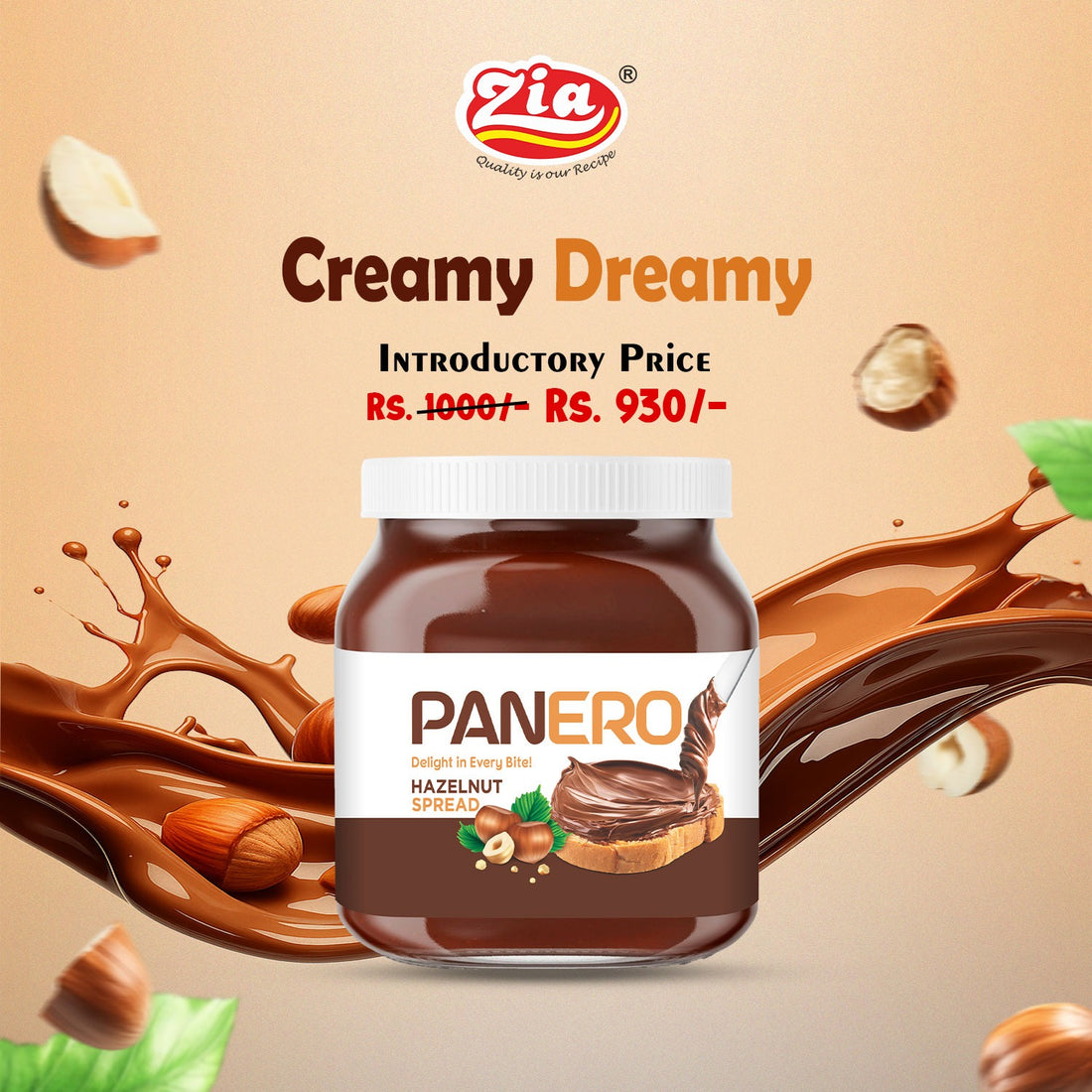 Zia Panero Hazelnut Spread - 350gm